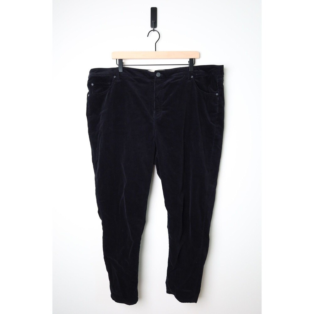 Soft Surroundings Women's Skinny Ankle Black Corduroy Pants Sz 24W